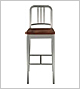 EMECO Navy Barstool with Wood