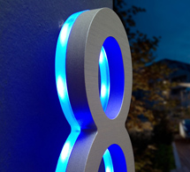 Luxello LED House Number 5 inch Illuminated Outdoor